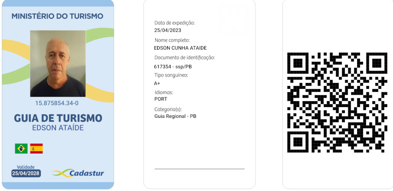 cópia do crachá oficial do Guia de Turismo Edson Cunha  