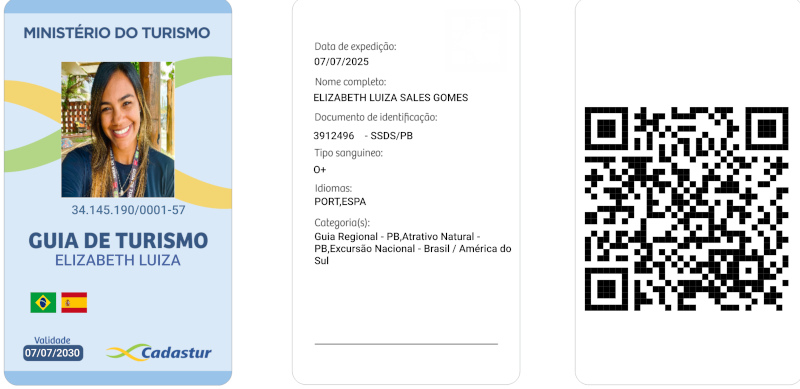 cracha da guia de turismo elizabeth gomes