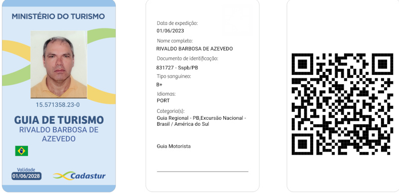 cópia do crachá oficial da Guia de Turismo 